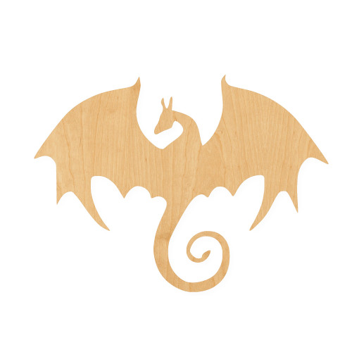 Dragon 2 Wood Cutout for Crafts, Unfinished Baltic Birch Craft Shape
