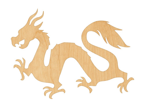 Dragon 3 Wood Cutout Craft Blank, Unfinished Baltic Birch DIY Shape for Crafts and Decor
