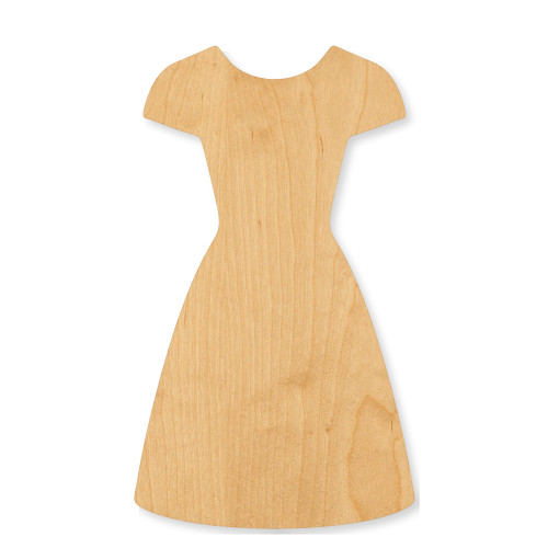 Dress Wood Cutout - Unfinished Baltic Birch Craft Shape