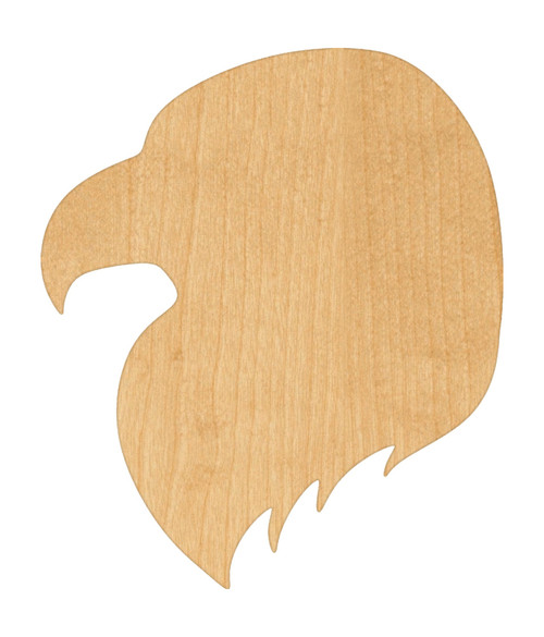 Eagle Head Wood Cutout Craft Blank, Unfinished Baltic Birch DIY Shape for Crafts and Decor