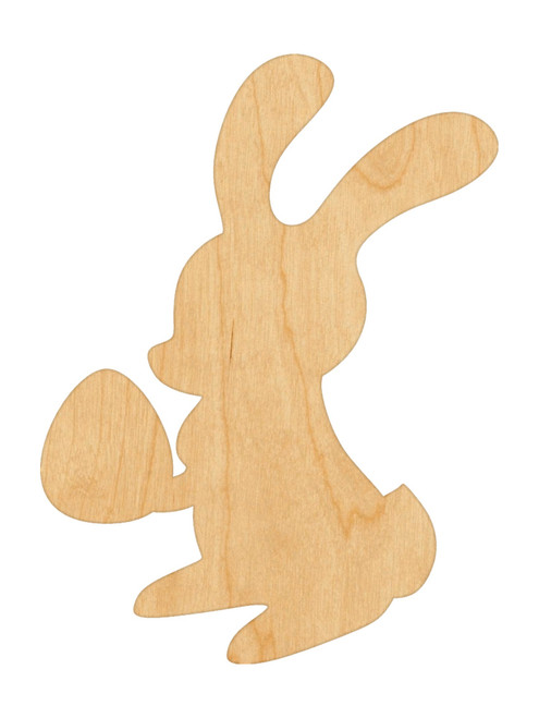 Easter Bunny Wood Cutout Craft Blank, Unfinished Baltic Birch DIY Shape for Crafts and Decor