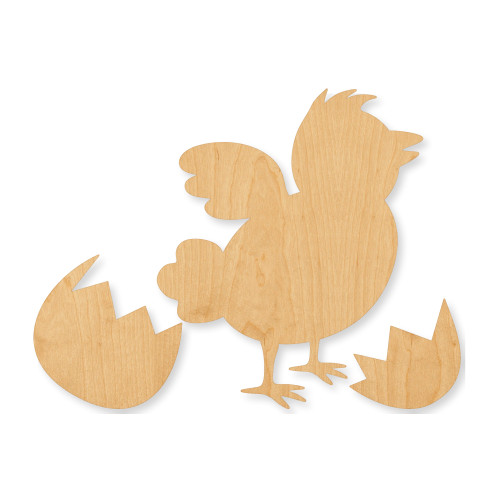 Easterchick Wood Cutout - Unfinished Baltic Birch Craft Shape