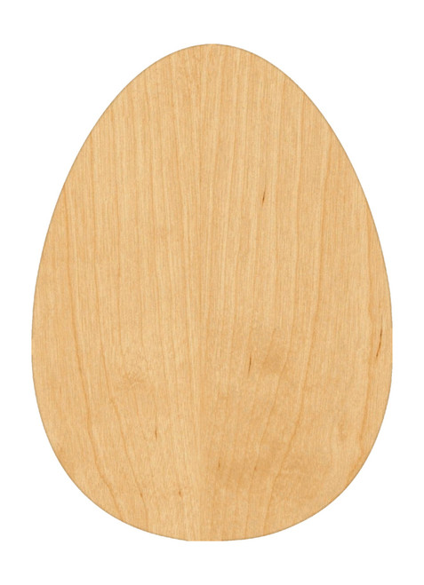 Egg Wood Cutout Craft Blank, Unfinished Baltic Birch DIY Shape for Crafts and Decor