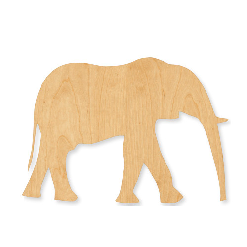 Elephant Wood Cutout - Unfinished Baltic Birch Craft Shape