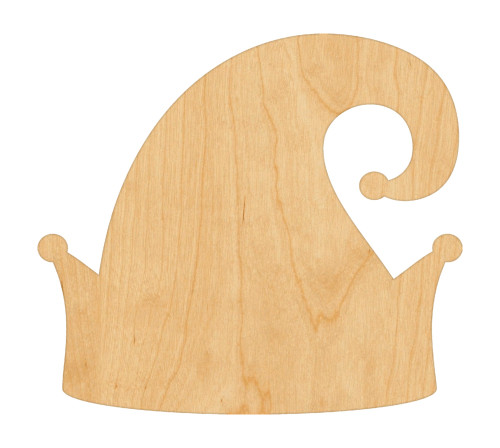 Elf Hat Wood Cutout Craft Blank, Unfinished Baltic Birch DIY Shape for Crafts and Decor