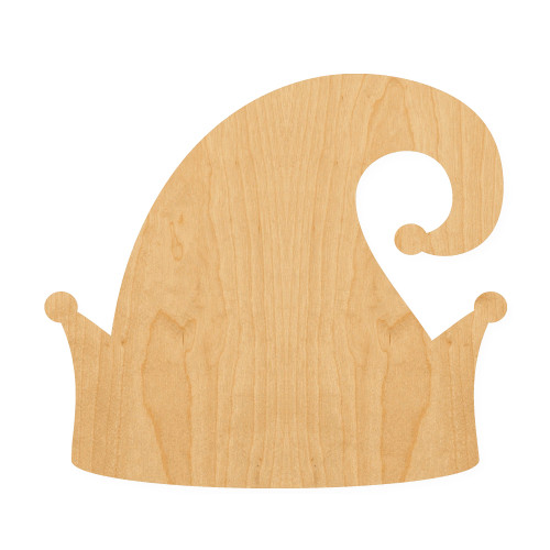 Elf Hat Wood Cutout for Crafts, Unfinished Baltic Birch Craft Shape