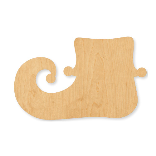 Elf Shoe Wood Cutout - Unfinished Baltic Birch Craft Shape