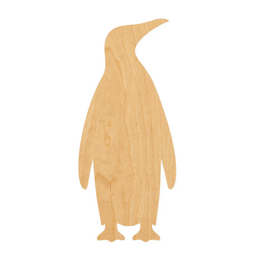Emperor Penguin Wood Cutout for Crafts, Unfinished Baltic Birch Craft Shape