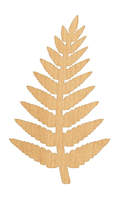 Fern Wood Cutout Craft Blank, Unfinished Baltic Birch DIY Shape for Crafts and Decor