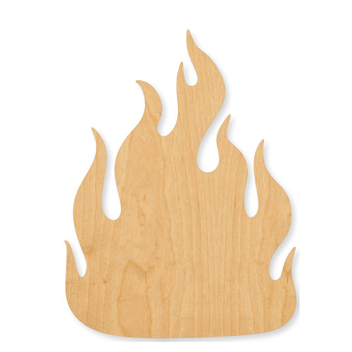 Fire 2 Wood Cutout - Unfinished Baltic Birch Craft Shape