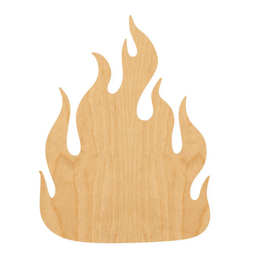 Fire 2 Wood Cutout for Crafts, Unfinished Baltic Birch Craft Shape