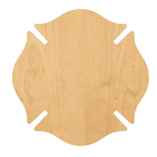 Fireman Badge Wood Cutout for Crafts, Unfinished Baltic Birch Craft Shape