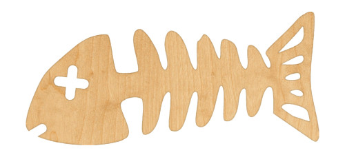 Fish Bones Wood Cutout Craft Blank, Unfinished Baltic Birch DIY Shape for Crafts and Decor