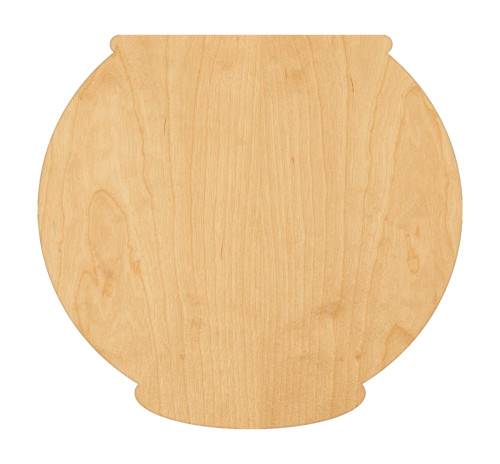 Fish Bowl Wood Cutout Craft Blank, Unfinished Baltic Birch DIY Shape for Crafts and Decor