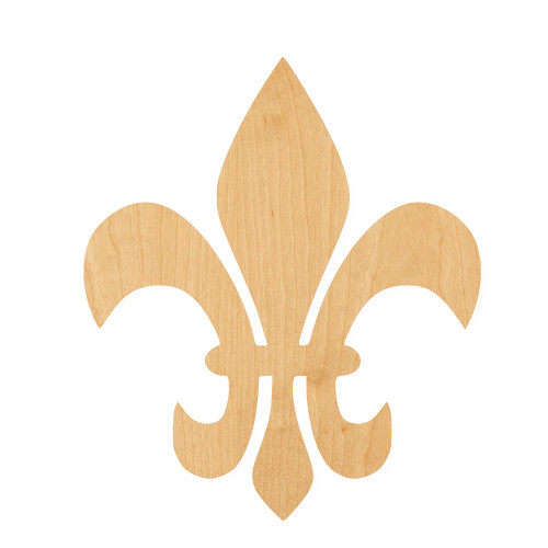 Fleur De Lis 2 Wood Cutout for Crafts, Unfinished Baltic Birch Craft Shape