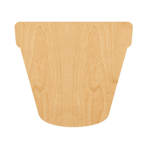 Flower Pot Wood Cutout for Crafts, Unfinished Baltic Birch Craft Shape