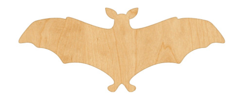 Flying Bat Wood Cutout Craft Blank, Unfinished Baltic Birch DIY Shape for Crafts and Decor