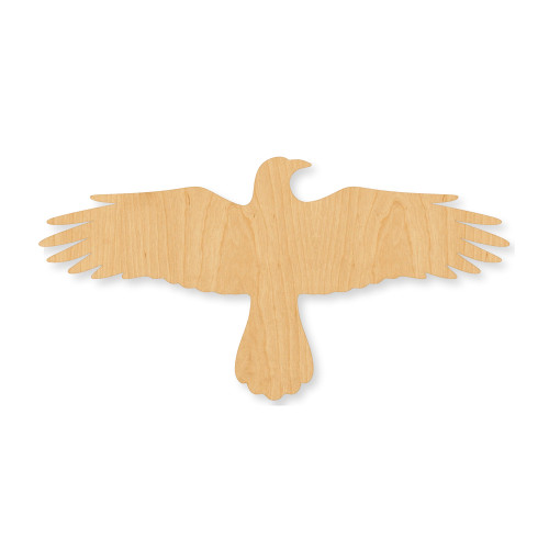 Flying Crow Wood Cutout - Unfinished Baltic Birch Craft Shape