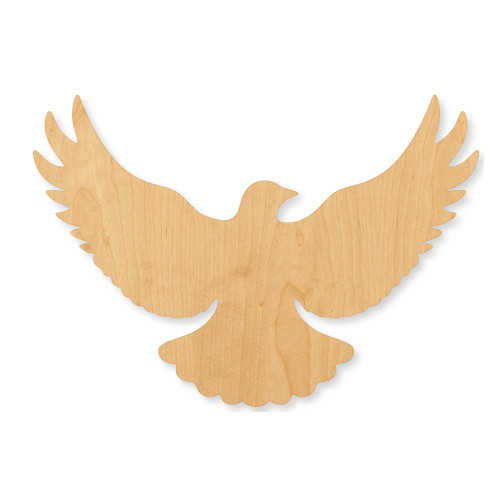 Flying Dove Wood Cutout - Unfinished Baltic Birch Craft Shape