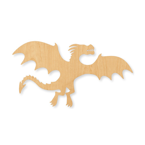 Flying Dragon Wood Cutout - Unfinished Baltic Birch Craft Shape