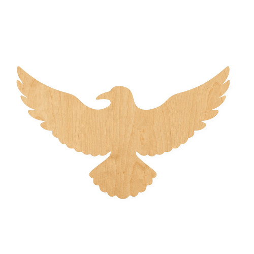 Flying Raven Wood Cutout for Crafts, Unfinished Baltic Birch Craft Shape