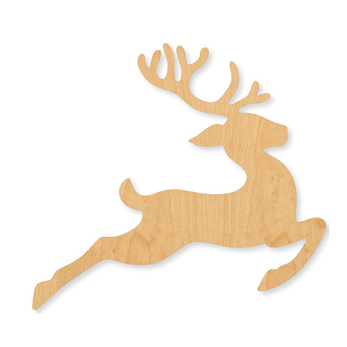 Flying Reindeer Wood Cutout - Unfinished Baltic Birch Craft Shape