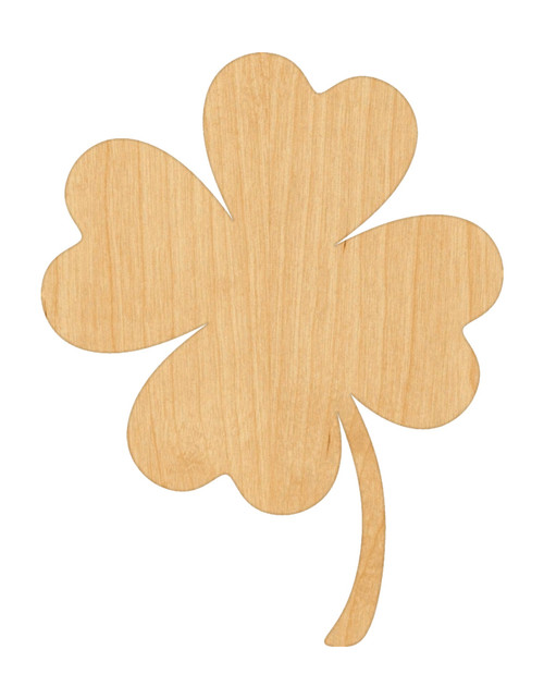 Four Leaf Clover Wood Cutout Craft Blank, Unfinished Baltic Birch DIY Shape for Crafts and Decor