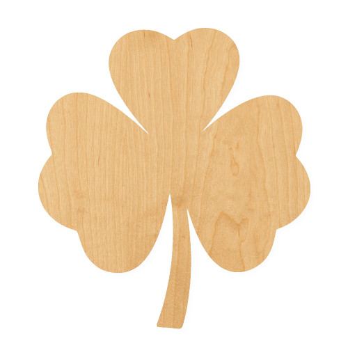 Four Leaf Clover Wood Cutout for Crafts, Unfinished Baltic Birch Craft Shape