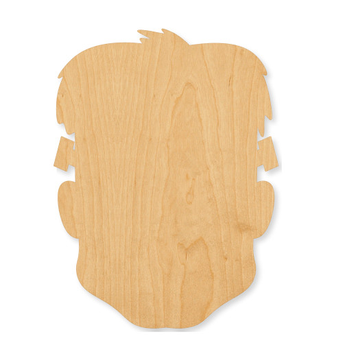 Frankenstien Head Wood Cutout - Unfinished Baltic Birch Craft Shape