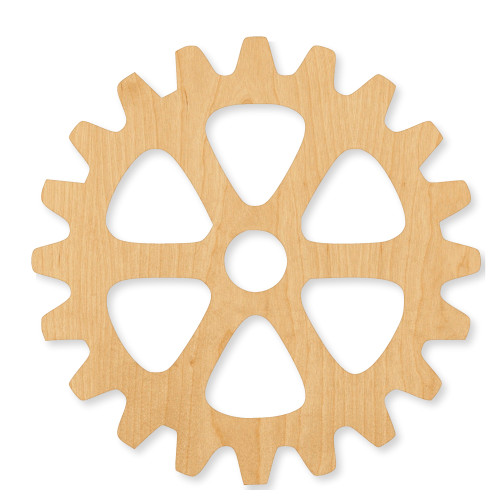 Gear 5 Wood Cutout - Unfinished Baltic Birch Craft Shape