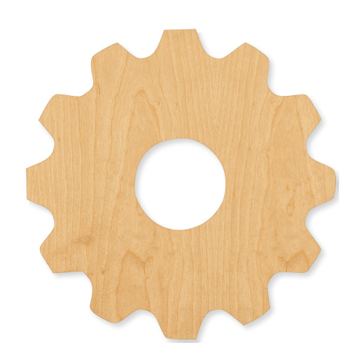 Gear 7 Wood Cutout - Unfinished Baltic Birch Craft Shape