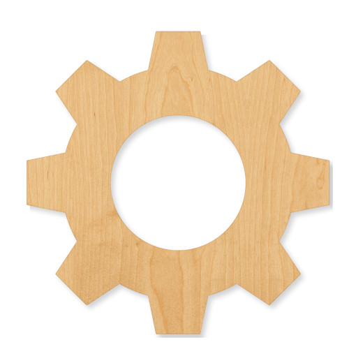 Gear 18 Wood Cutout - Unfinished Baltic Birch Craft Shape