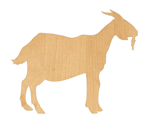 Goat 1 Wood Cutout Craft Blank, Unfinished Baltic Birch DIY Shape for Crafts and Decor
