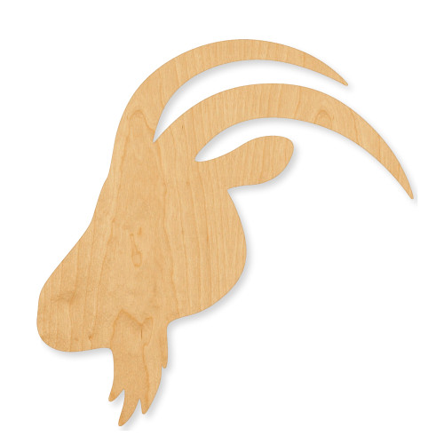 Goat Head Wood Cutout - Unfinished Baltic Birch Craft Shape