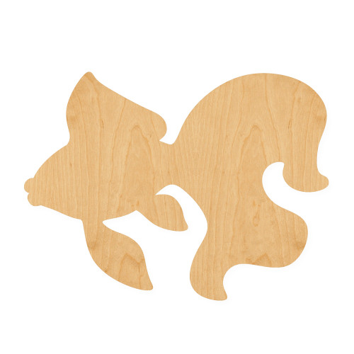 Goldfish Wood Cutout for Crafts, Unfinished Baltic Birch Craft Shape