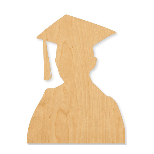 Graduate Wood Cutout - Unfinished Baltic Birch Craft Shape