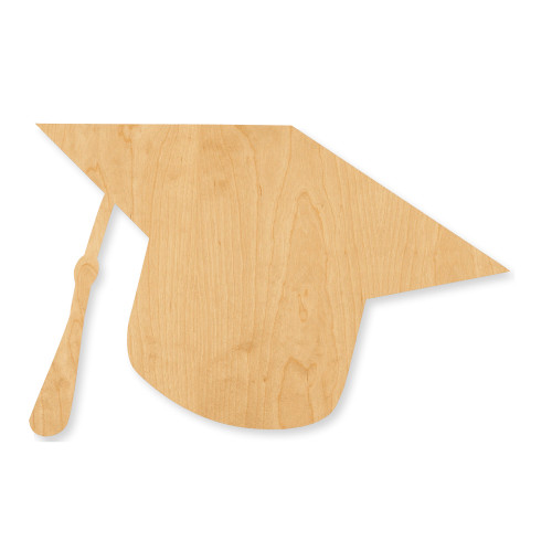 Graduation Cap Wood Cutout - Unfinished Baltic Birch Craft Shape