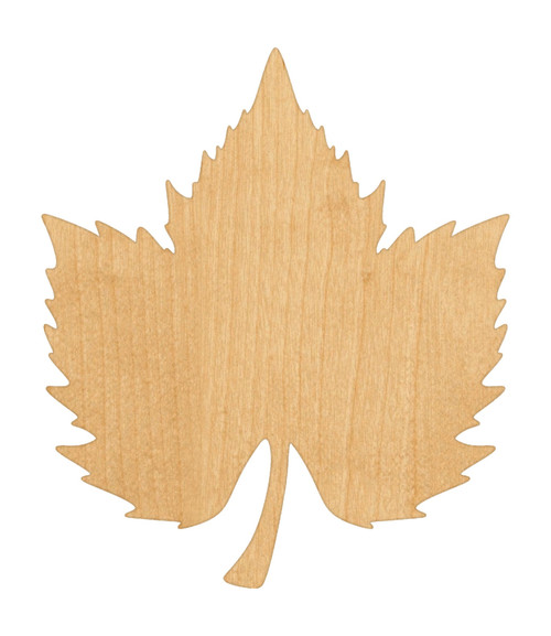 Grape Leaf Wood Cutout Craft Blank, Unfinished Baltic Birch DIY Shape for Crafts and Decor