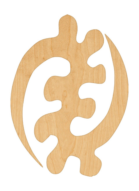 Gye Nyame Wood Cutout Craft Blank, Unfinished Baltic Birch DIY Shape for Crafts and Decor