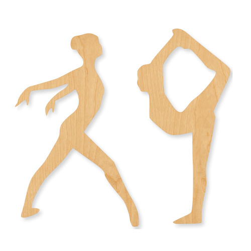 Gymnists Wood Cutout - Unfinished Baltic Birch Craft Shape
