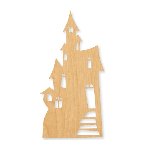 Halloween House 2 Wood Cutout - Unfinished Baltic Birch Craft Shape