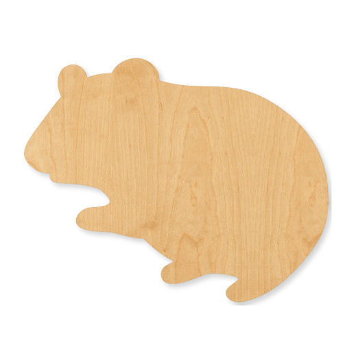 Hamster Wood Cutout - Unfinished Baltic Birch Craft Shape