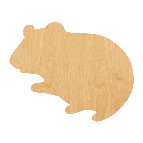 Hamster Wood Cutout for Crafts, Unfinished Baltic Birch Craft Shape