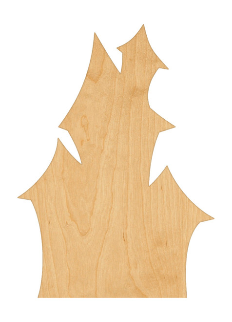 Haunted House Wood Cutout Craft Blank, Unfinished Baltic Birch DIY Shape for Crafts and Decor