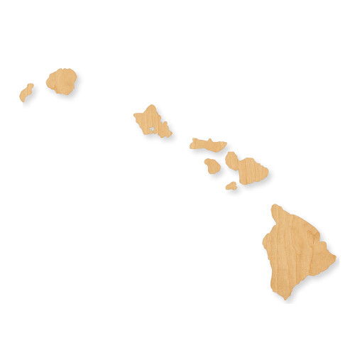 Hawaii Wood Cutout - Unfinished Baltic Birch Craft Shape