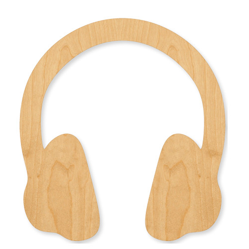 Headphones Wood Cutout - Unfinished Baltic Birch Craft Shape