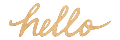 Hello Wood Cutout Craft Blank, Unfinished Baltic Birch DIY Shape for Crafts and Decor