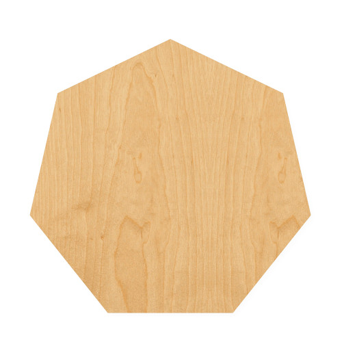 Heptagon Wood Cutout for Crafts, Unfinished Baltic Birch Craft Shape