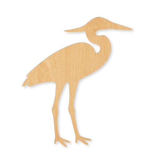 Heron Wood Cutout - Unfinished Baltic Birch Craft Shape