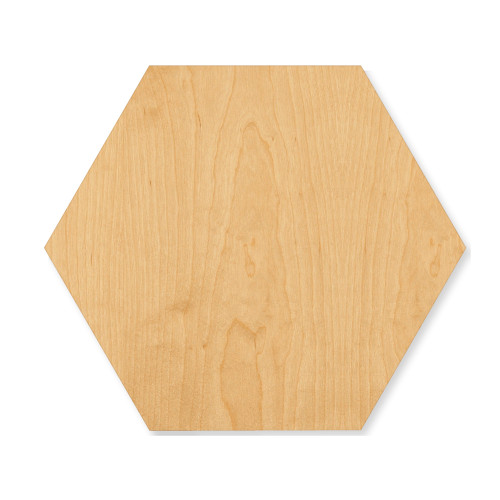 Hexagon Wood Cutout - Unfinished Baltic Birch Craft Shape